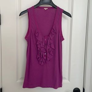 Breezy v-neck tank with ruffle detail